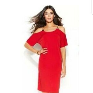 Michael Kors Red Cold Shoulder Dress